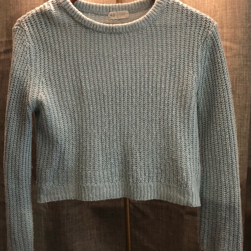 Pastel blue knitted sweater